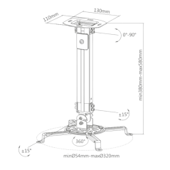 Support projecteur SUPSTV013 rotation 360° | Smarty