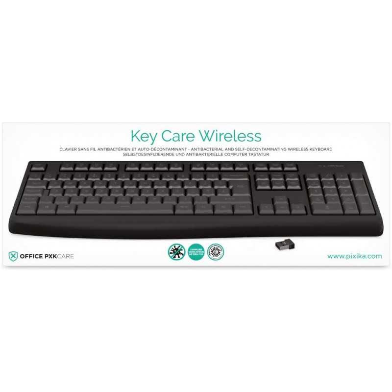 Clavier Sans Fil Pixika PXKCARE Antibactérien et Auto-Décontaminant Anglais QWERTY - Noir — Accessoire · Smarty Paris 18e