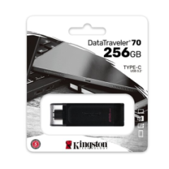 Clé USB Kingston DataTraveler 70 USB-C 3.2 DT70/256GB - Noir (Origine)