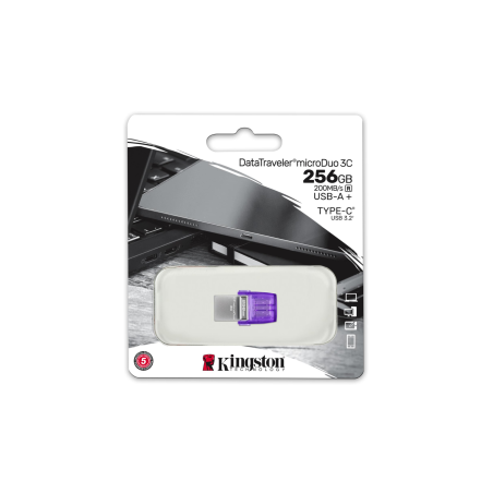 Clé USB Kingston DataTraveler microDuo 3C 256 Go USB + USB-C (Type-C) Violet — Kingston · Smarty Paris 18e