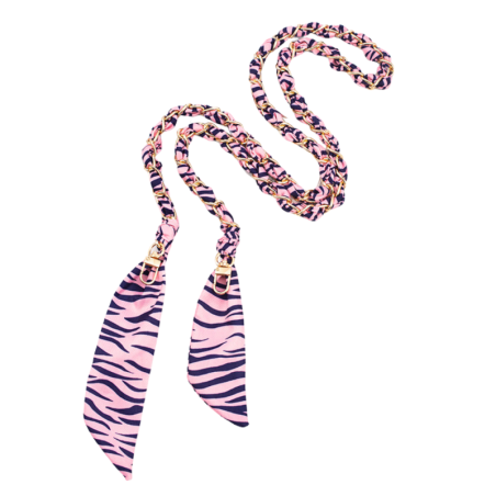 Collier de coque téléphone ECO – sangle bandoulière 115 cm bleu marine et rose