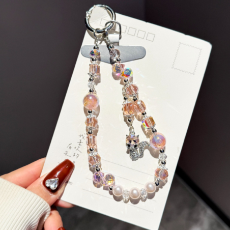 Lanière de Téléphone Portable Rose avec Porte | Smarty Paris