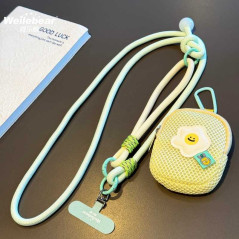 Collier Téléphone Cordon Long Tressé Bicolore | Smarty Paris