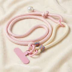 Collier téléphone ECO rose poudré beige 115 cm | Smarty