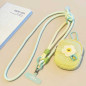 Collier téléphone ECO tressé bicolore – Vert menthe/Beige, mini pochette, perle, 115 cm Collier téléphone ECO tressé bicolore – Vert menthe/Beige, mini pochette, perle, 115 cm