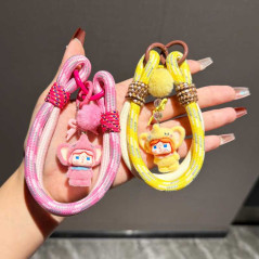 Pink wrist strap doll keyring | Smarty
