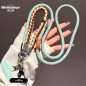 Phone Necklace ECO – Long Braided Two-Tone Cord with Leather Details