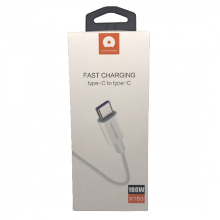 Câble Type-C / Type-C (USB-C) 100W Blanc - X1 | Smarty Paris