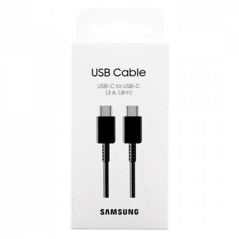 Câble Type-C / Type-C Samsung EP-DX310JBEGEU 3A - 1.8M - Noir - Retail Box (Origine)