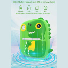 Appareil photo instantané enfant Dragon vert | Smarty