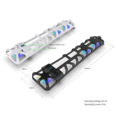 Ventilateur RGB PS5 Slim Dobe TP5-3538S Blanc