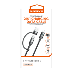 Câble de Charge 2-en-1 Lighting/USB-C et USB- | Smarty Paris