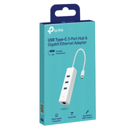 Adaptateur USB-C vers 3 Ports USB 3.0 + Ethernet Gigabit 100