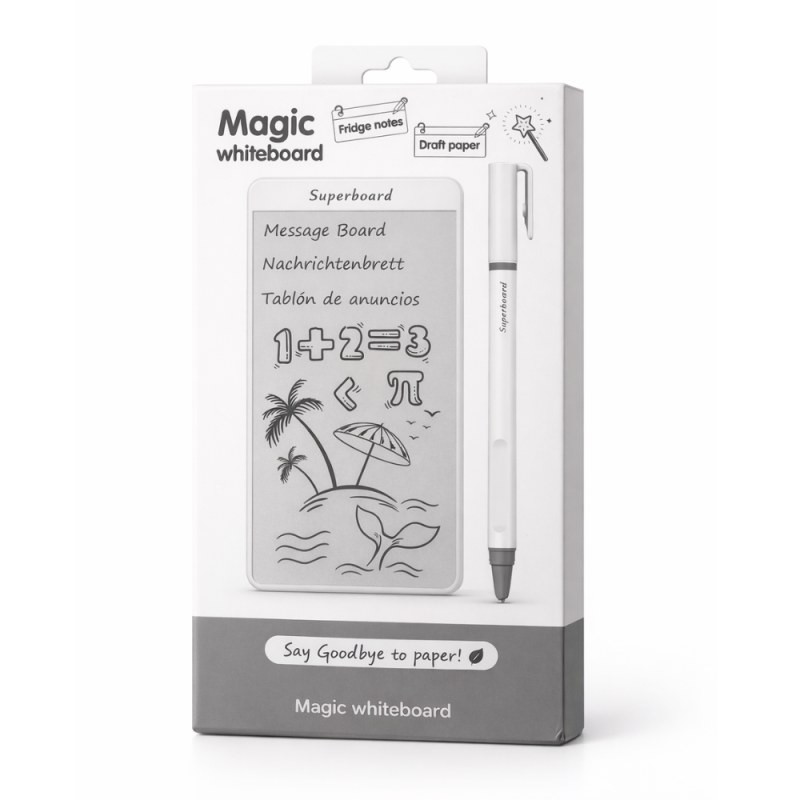 Tablette d'écriture LCD magnétique portable – 6,25 pouces Blanc