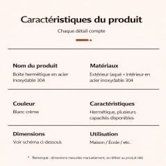 Boîte hermétique 1100 ml inox 304 kakam | Smarty