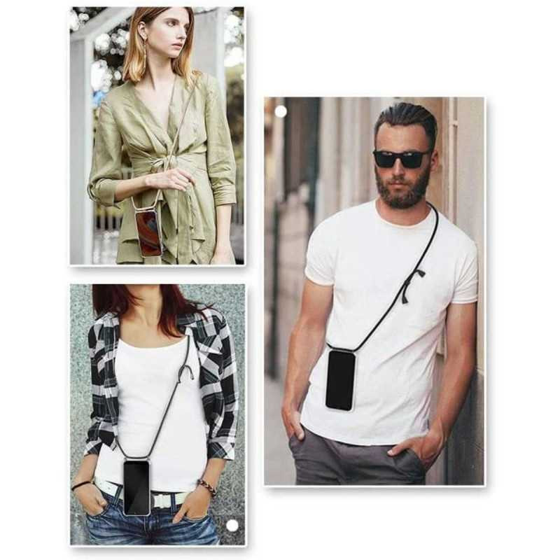 Coque de Protection en Silicone Multicolore avec Collier - iPhone 7-17 Pro Max