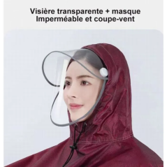 Poncho bleu imperméable avec visière | Smarty