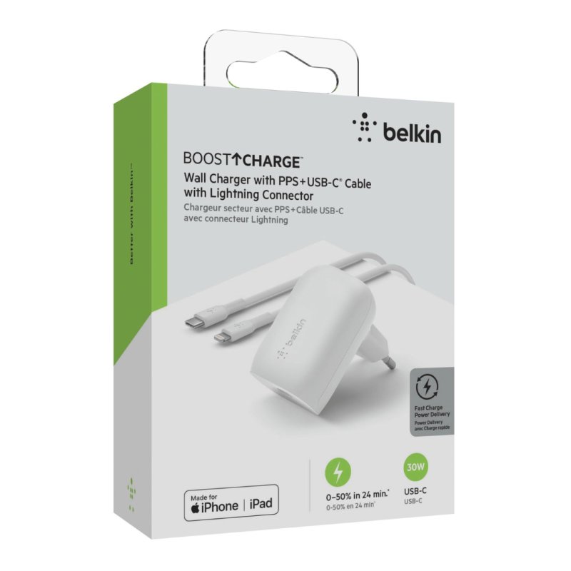 Kit Chargeur Lightning / PPS+USB-C BELKIN Boost Charge 30W — Belkin