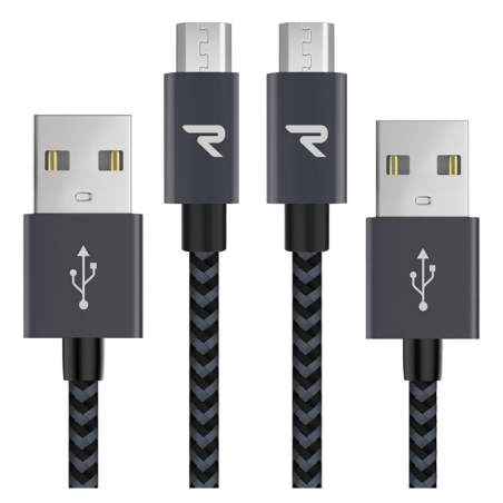 Câble USB / Micro Nylon Tressé RAMPOW RAA21 G | Smarty Paris