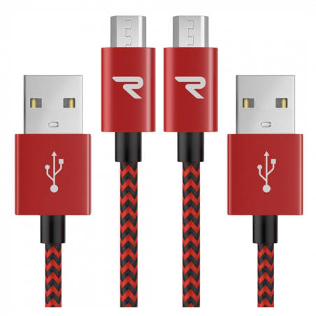 Câble USB / Micro Nylon Tressé RAMPOW RAA22 R | Smarty Paris