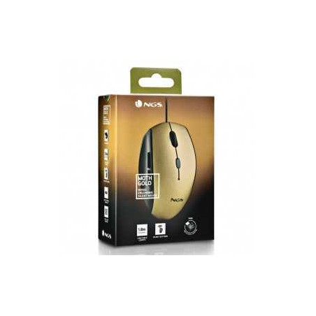 Souris Ergonomique Filaire NGS Moth Gold USB/Type C Avec Boutons Silencieux - Dorée — NGS · Smarty Paris 18e