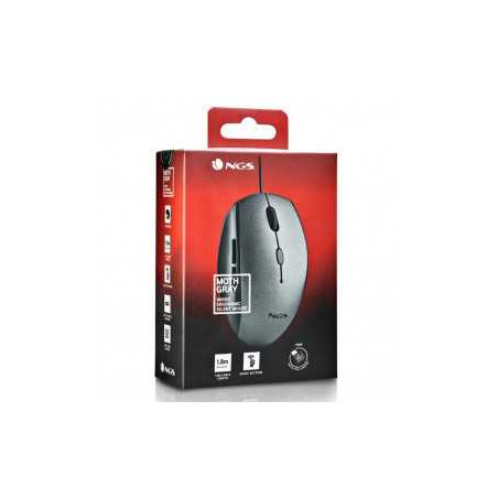Souris Ergonomique Filaire NGS Moth Gray USB/Type C Avec Boutons Silen