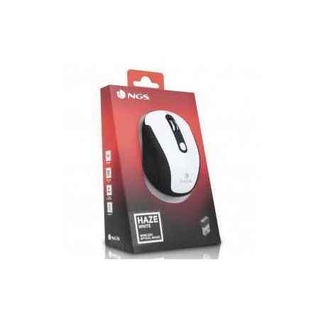Souris Optique Sans Fils NGS Haze White 2,4 GHZ Avec Nano Récepteur -