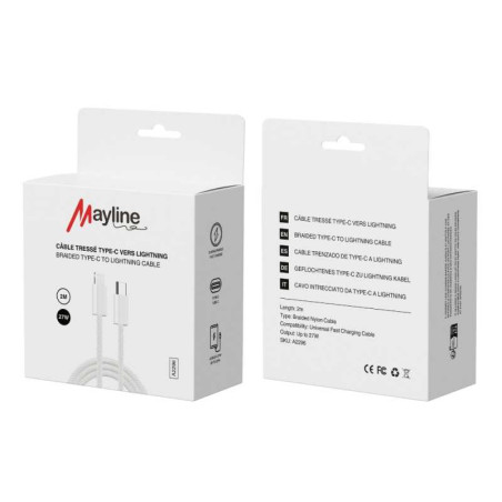 Câble Type-C vers Lightning 27W Nylon Tressé | Smarty Paris 
