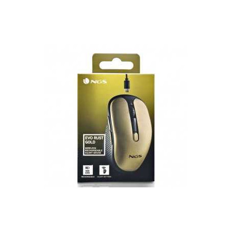 Souris sans fil NGS Evo Rust Gold Rechargeable avec Boutons Silencieux - Dorée | Smarty Paris