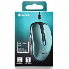 Souris sans fil NGS Evo Rust Ice Rechargeable avec Boutons Silencieux - Bleu Vert | Smarty Paris