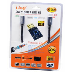 Câble HDMI Mâle / HDMI HD Mâle 3m LinQ HD-302 | Smarty Paris