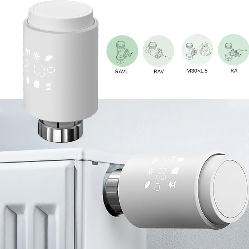 Tête Thermostatique Intelligente - Contrôleur de température via App TUYA SMART · Smarty Paris