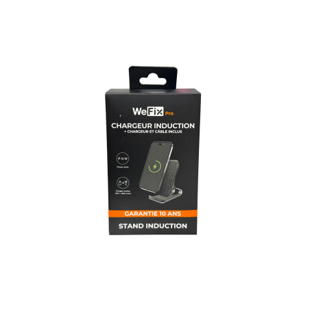 WeFix Pro stand induction 15W avec cable USB-C et chargeur secteur 20W
