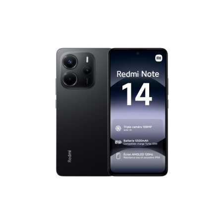 Xiaomi Redmi Note 14 4G 256 Go Noir Minuit Avec NFC - Neuf | Smarty Paris