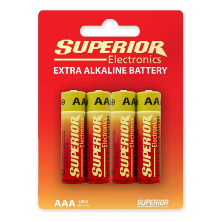 Piles Alcalines Micro AAA/LR03 4 Pcs - Superi | Smarty Paris