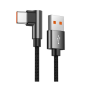Câble USB / USB-C Coudé 90 Degrés Nylon Tressé - 1M Noir Câble USB / USB-C Coudé 90 Degrés Nylon Tressé - 1M Noir