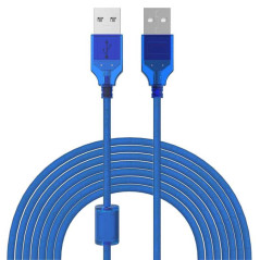 Rallonge USB 2.0 Type A mâle / mâle - 3m Bleu | Smarty Paris