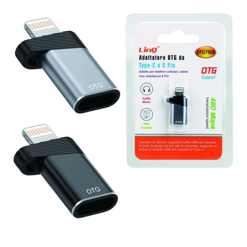 Adaptateur OTG USB-C vers Lightning LinQ OTG7988 Adaptateur OTG USB-C vers Lightning LinQ OTG7988
