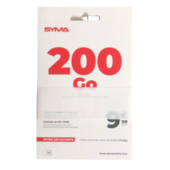 Carte SIM SYMA 200 Go d’Internet 5G Réseau SF