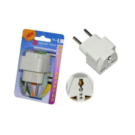 Adaptateur de voyage universel LinQ - USA/JP/AU/UK/CN vers prise EU Blanc