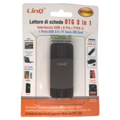Card Reader LinQ OTG 499 - USB-C / USB 3-in-1 TF/SD