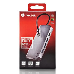 Adaptateur NGS Wonder Dock 8 USB-C Gris | Smarty