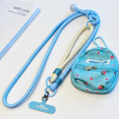 ECO blue green phone lanyard mini pouch | Smarty