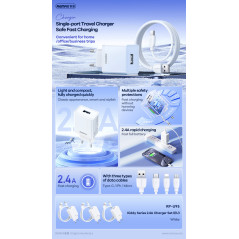 Chargeur 12W REMAX RP-U95 5V/2,4A blanc EU