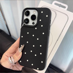Coque iPhone texture litchi noir | Smarty