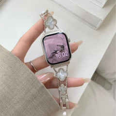 Bracelet Apple Watch fleurs creuses rose or | Smarty