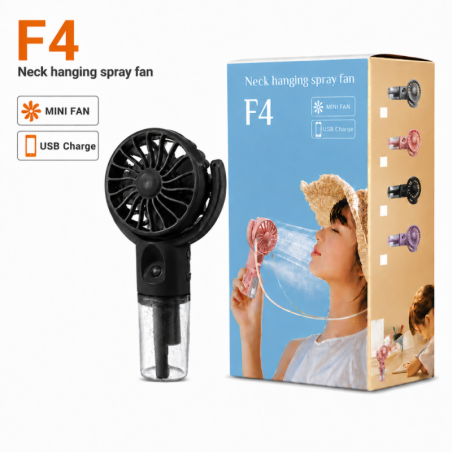 CIAOBOSI F4 USB Neck Mist Fan Black | Smarty