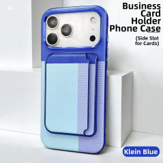 Coque iPhone ECO porte-cartes magnétique PC bleue