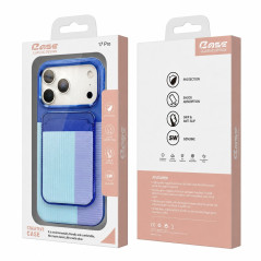 Coque iPhone ECO porte-cartes magnétique PC bleue