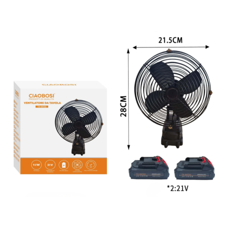CIAOBOSI TX-04722 Dual Battery Fan Black | Smarty